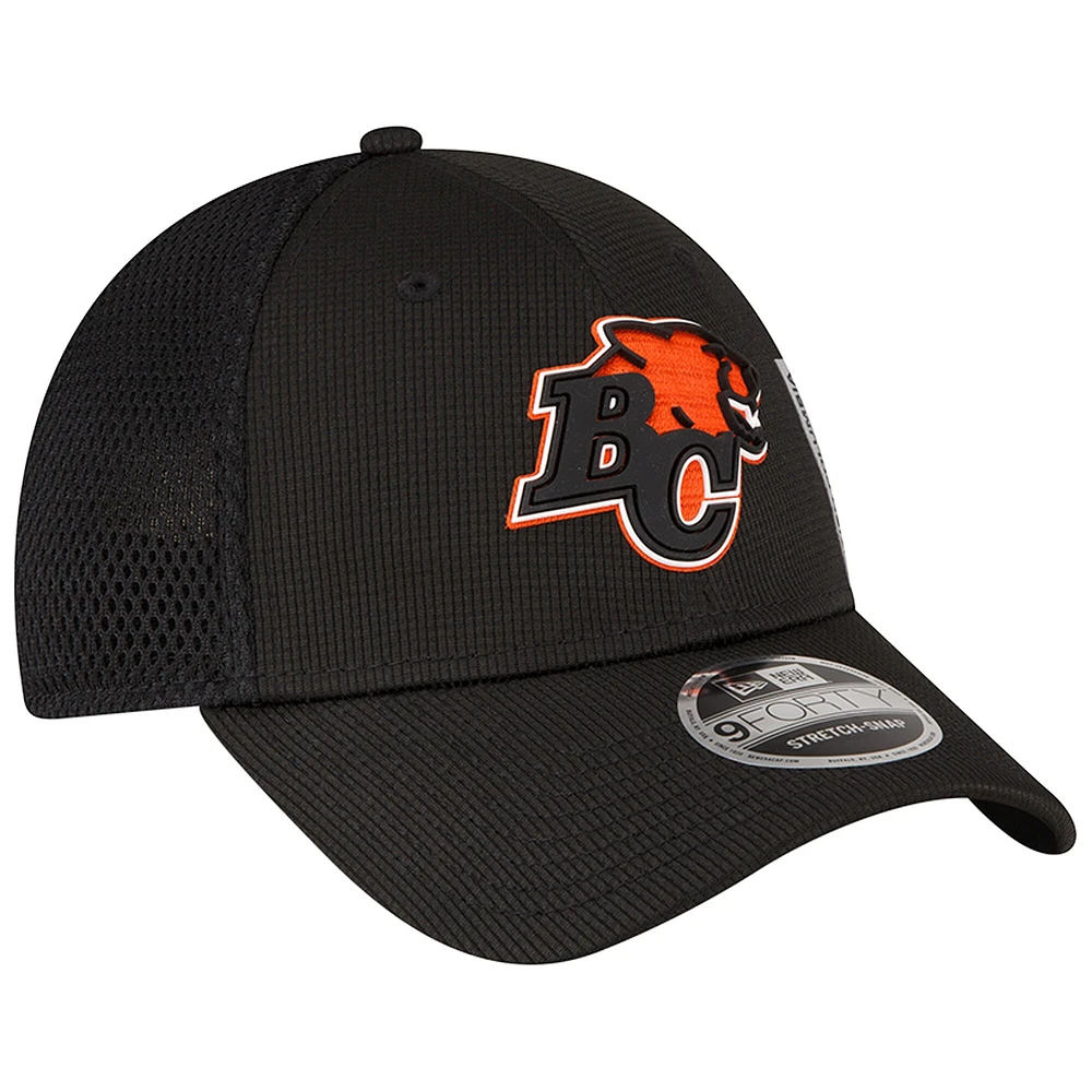 Men's New Era  Black BC Lions Sideline 9FORTY Adjustable Hat