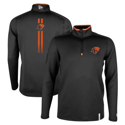 Men's New Era Black BC Lions Sideline Edge Performance Quarter-Zip Top