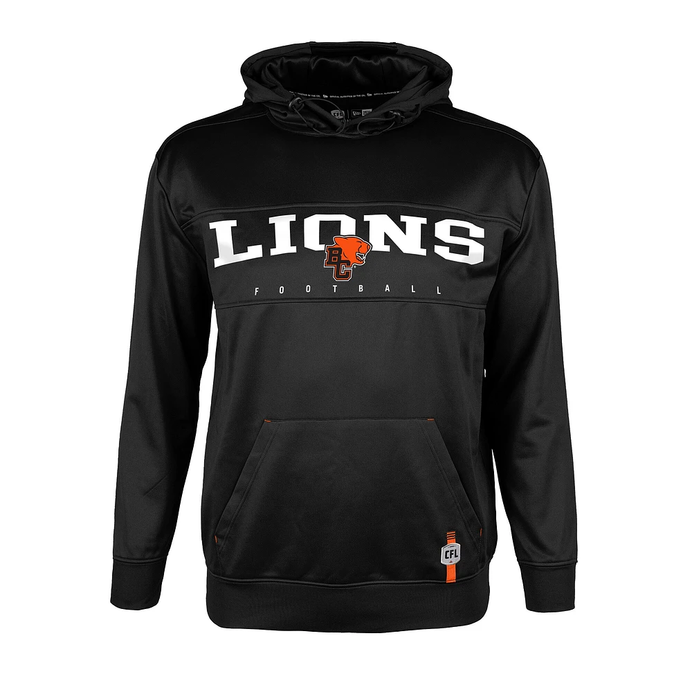 Sweat à capuche noir New Era BC Lions Sideline Performance pour homme