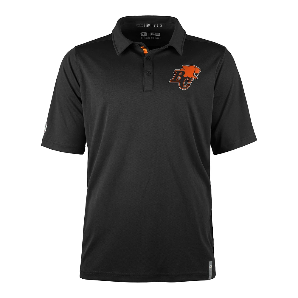 Men's New Era  Black BC Lions Sideline Roster Performance Polo