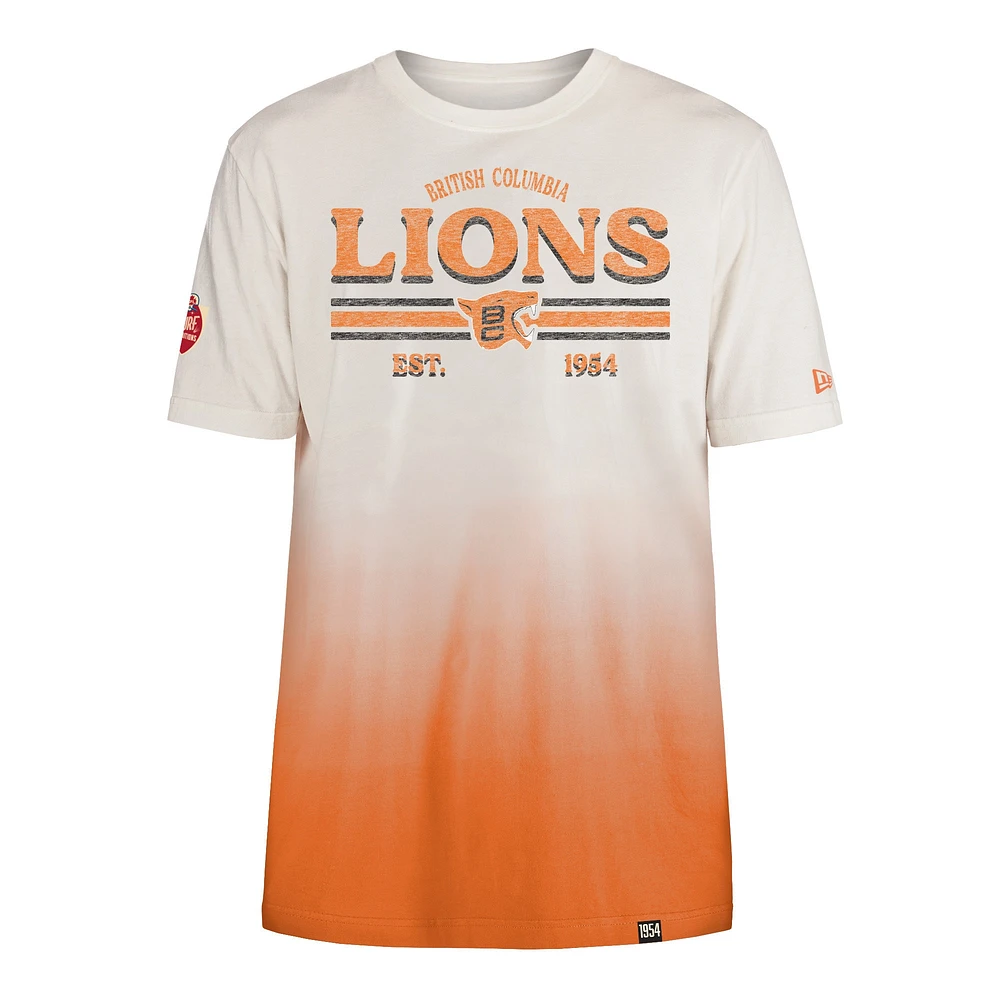 Men's New Era Orange/Cream BC Lions Turf Traditions T-Shirt