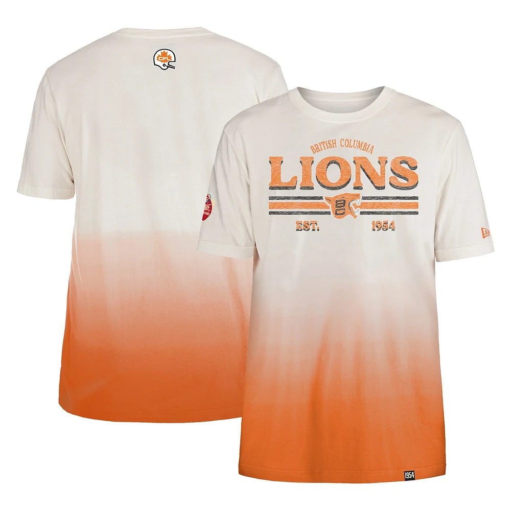 Men's New Era Orange/Cream BC Lions Turf Traditions T-Shirt