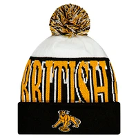 Bonnet tricoté à revers avec pompon BC Lions Turf Traditions Orange New Era pour homme