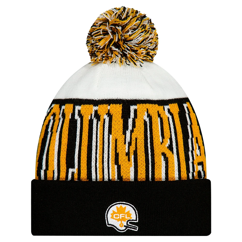 Bonnet tricoté à revers avec pompon BC Lions Turf Traditions Orange New Era pour homme