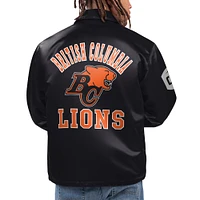 Men's Starter Black BC Lions Option Route Full-Snap Coaches Jacket