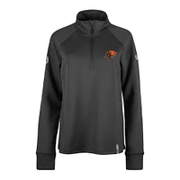 Women's 5th & Ocean by New Era Black BC Lions Sideline Piper Performance Raglan Quarter-Zip Top