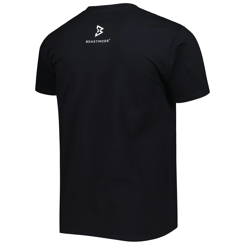 T-shirt de football noir Beast Mode pour hommes