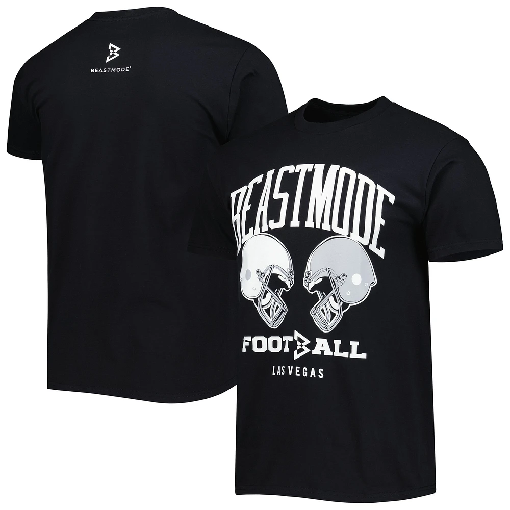 T-shirt de football noir Beast Mode pour hommes