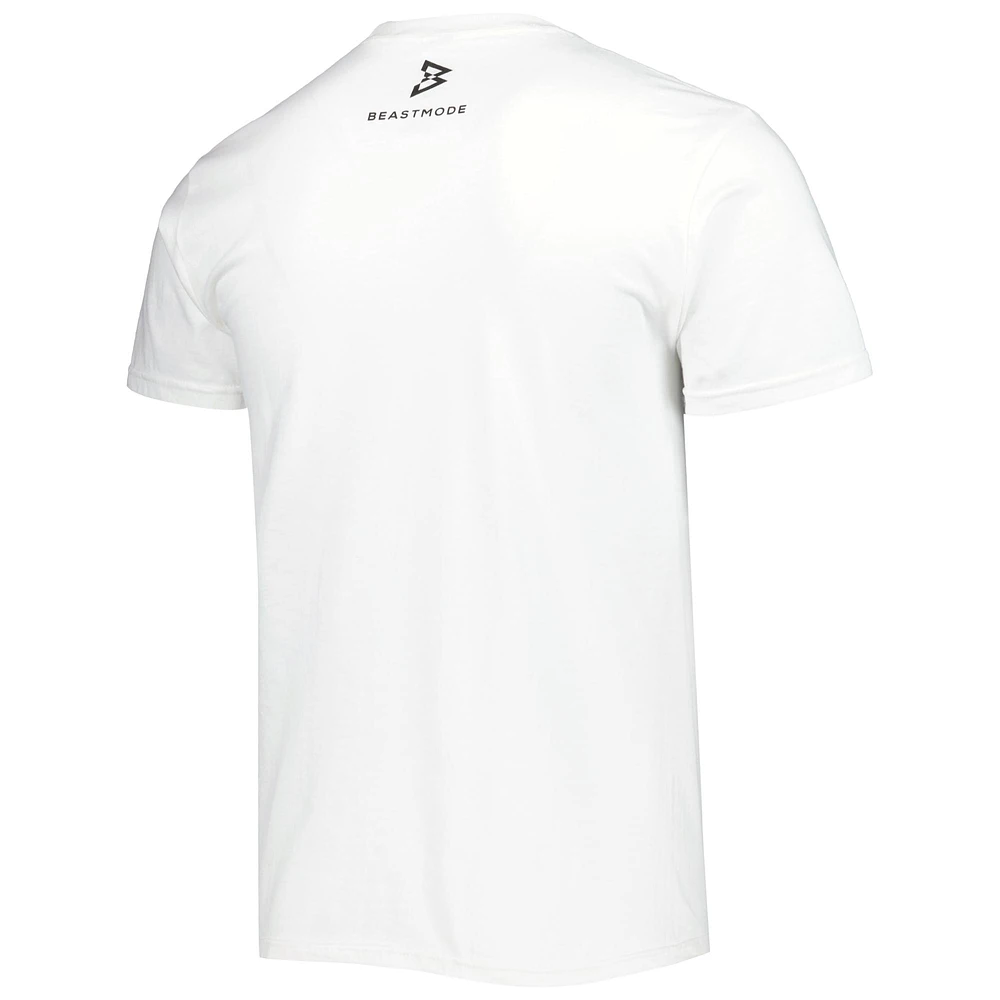 T-shirt blanc Beast Mode Logo Collegiate pour homme