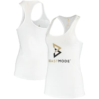 Débardeur Beast Mode blanc à double logo et encolure dégagée pour femmes