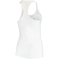 Women's Beast Mode White Double Logo Scoop Neck Tank Top