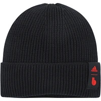 Bonnet en tricot à revers en laine de l'équipe nationale de Belgique adidas noir pour homme