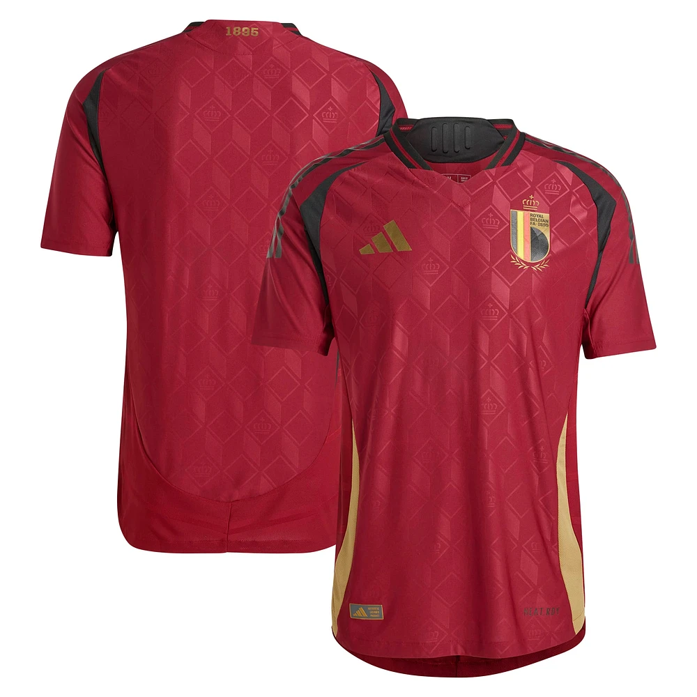 Men's adidas  Burgundy Belgium National Team 2024 Home Authentic Jersey