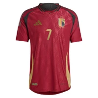 Maillot De joueur authentique adidas Kevin Bruyne bordeaux équipe nationale belge 2024 domicile pour homme