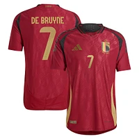 Maillot De joueur authentique adidas Kevin Bruyne bordeaux équipe nationale belge 2024 domicile pour homme