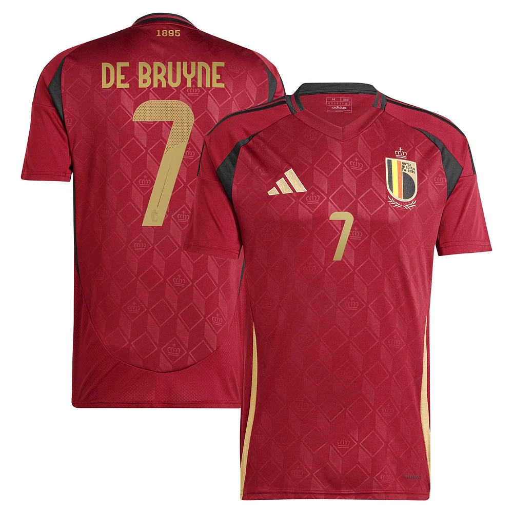 Men's adidas Kevin De Bruyne Burgundy Belgium National Team 2024 Home Replica Player Jersey