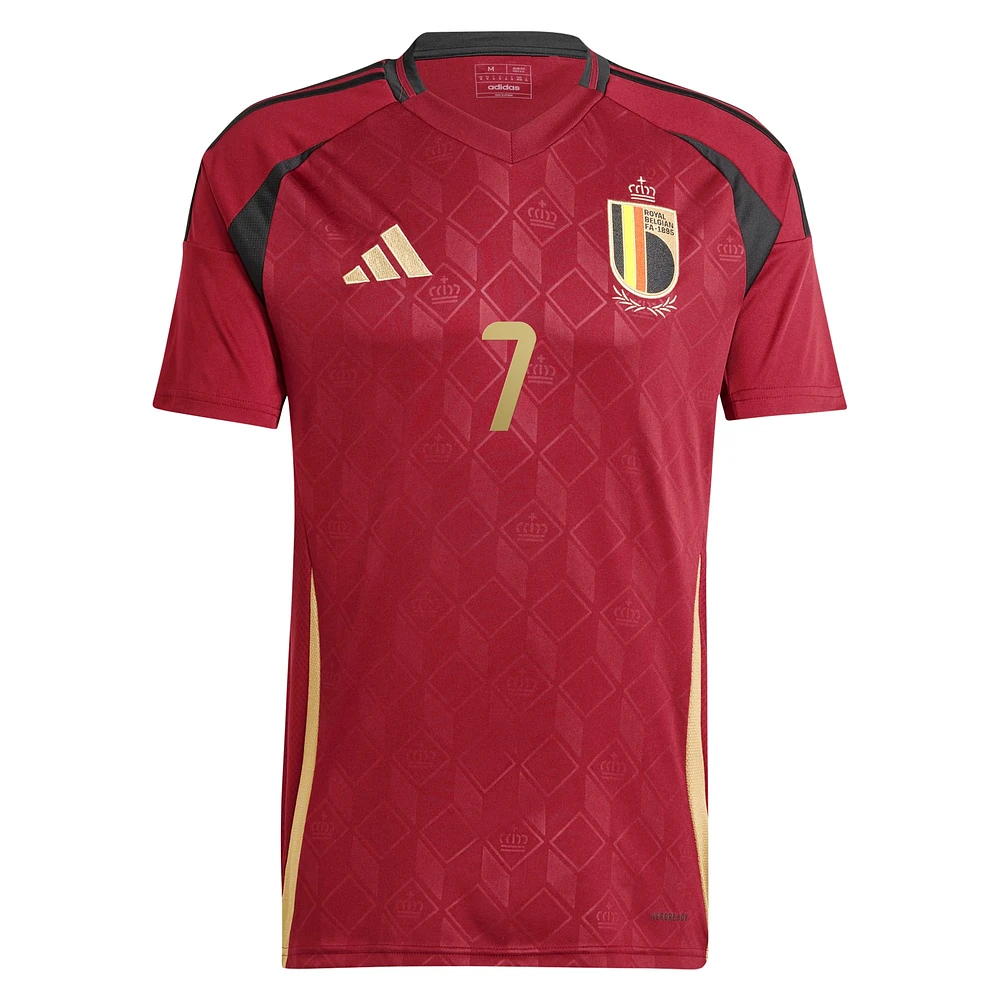 Men's adidas Kevin De Bruyne Burgundy Belgium National Team 2024 Home Replica Player Jersey