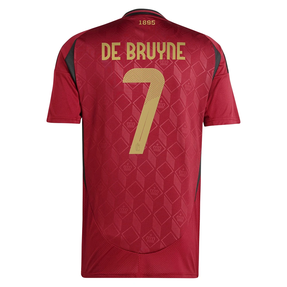 Men's adidas Kevin De Bruyne Burgundy Belgium National Team 2024 Home Replica Player Jersey