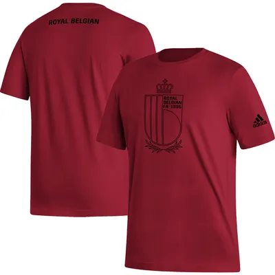 T-shirt rouge à écusson de l'équipe nationale Belgique adidas pour homme