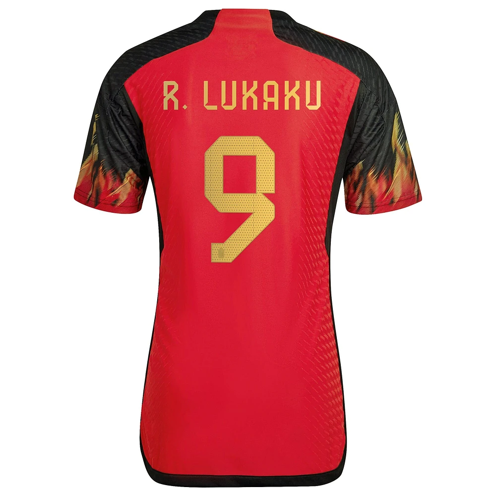 Maillot Homme adidas Romelu Lukaku Rouge Belgique Equipe Nationale 2022/23 Domicile Authentique