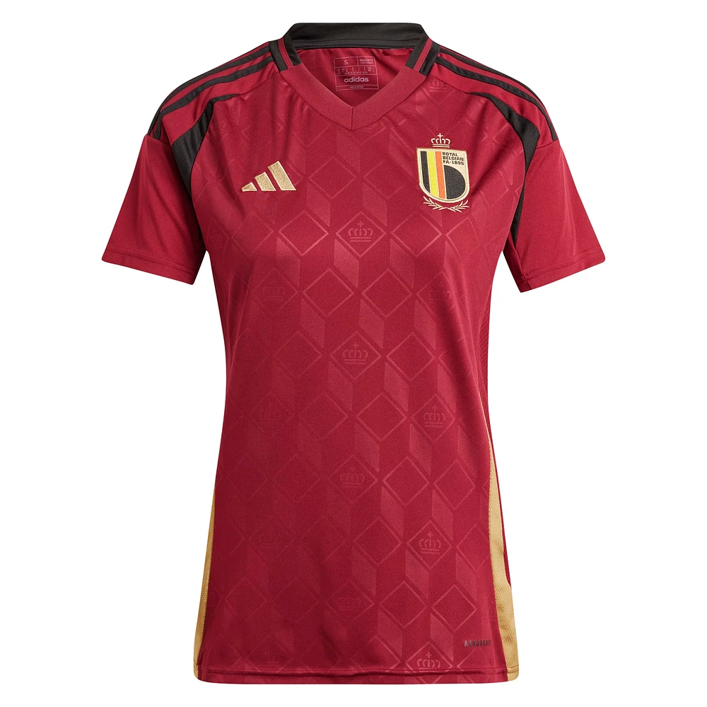 Maillot adidas bordeaux pour femme de l'équipe nationale Belgique 2024 domicile réplique