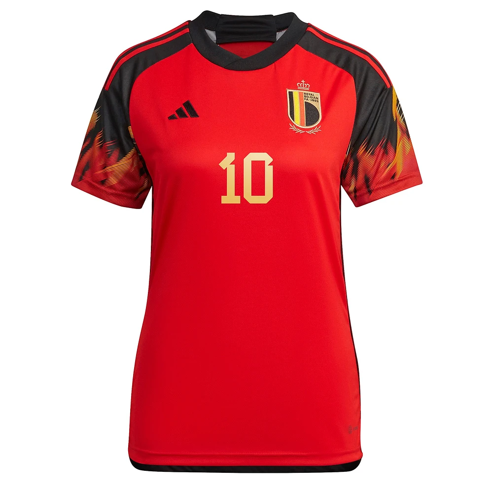 Maillot Femme adidas Eden Hazard Rouge Belgique Equipe Nationale 2022/23 Réplique Domicile