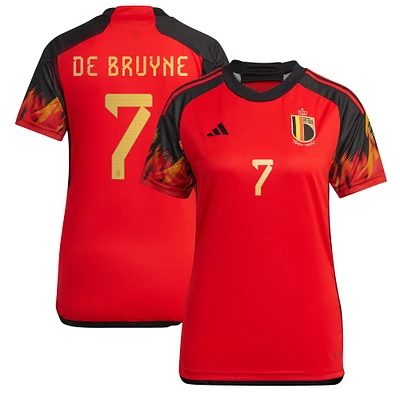 Maillot Femme adidas Kevin De Bruyne Rouge Belgique Equipe Nationale 2022/23 Réplique Domicile