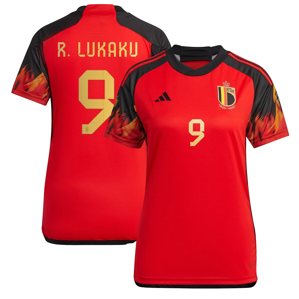 Maillot Femme adidas Romelu Lukaku Rouge Belgique Equipe Nationale 2022/23 Réplique Domicile