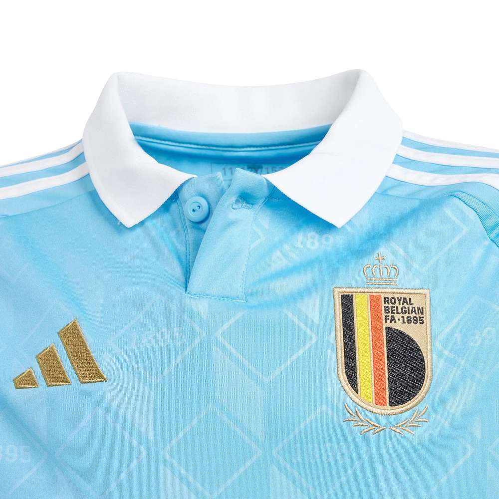 Maillot adidas bleu pour jeunes de l'équipe nationale Belgique 2024, réplique à l'extérieur