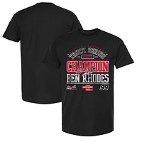 T-shirt de sport à drapeau damier pour hommes, noir, Ben Rhodes 2023, NASCAR Craftsman Truck Series Champion