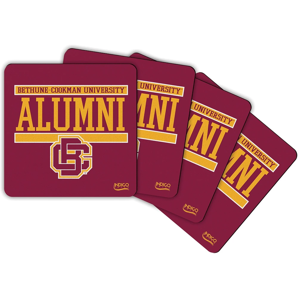 Ensemble de 4 sous-verres en néoprène Bethune-Cookman Wildcats Alumni