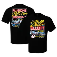 Men's Checkered Flag Black Bill Elliott Dawsonville Two-Sided T-Shirt