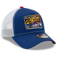 Men's New Era Blue/White Bill Elliott Legends 9FORTY A-Frame Adjustable Trucker Hat