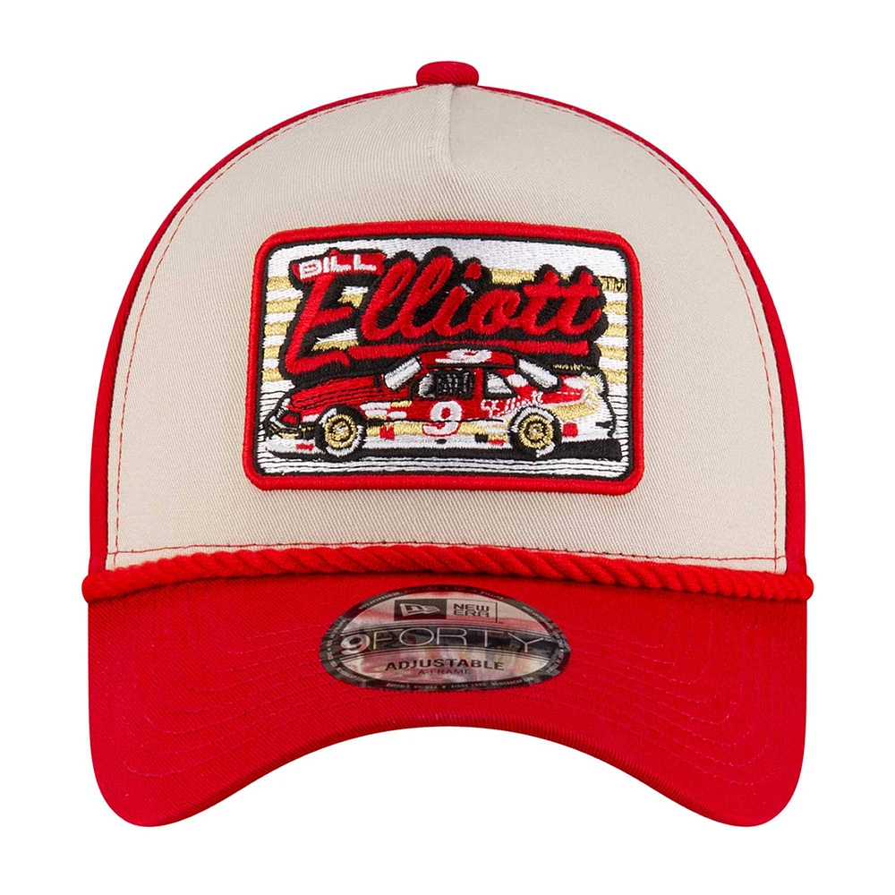 Men's New Era Red Bill Elliott 9FORTY Rope Adjustable Hat