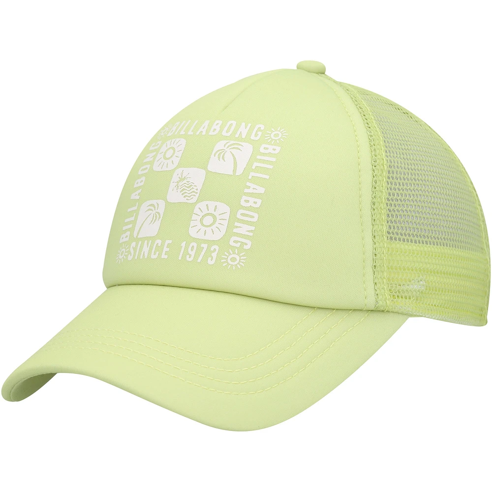 Casquette Snapback Billabong Neon Green Ohana Trucker pour filles et jeunes