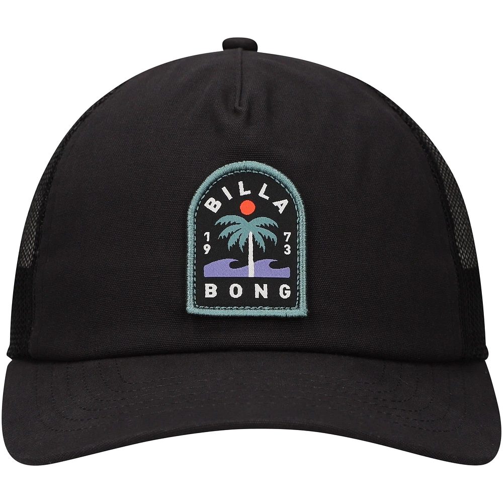 Casquette ajustable de camionneur non structurée Billabong Black Lounge pour hommes