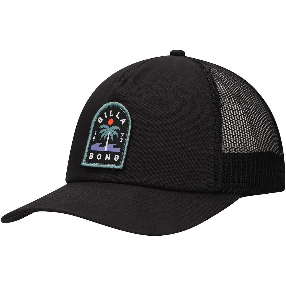 Casquette ajustable de camionneur non structurée Billabong Black Lounge pour hommes