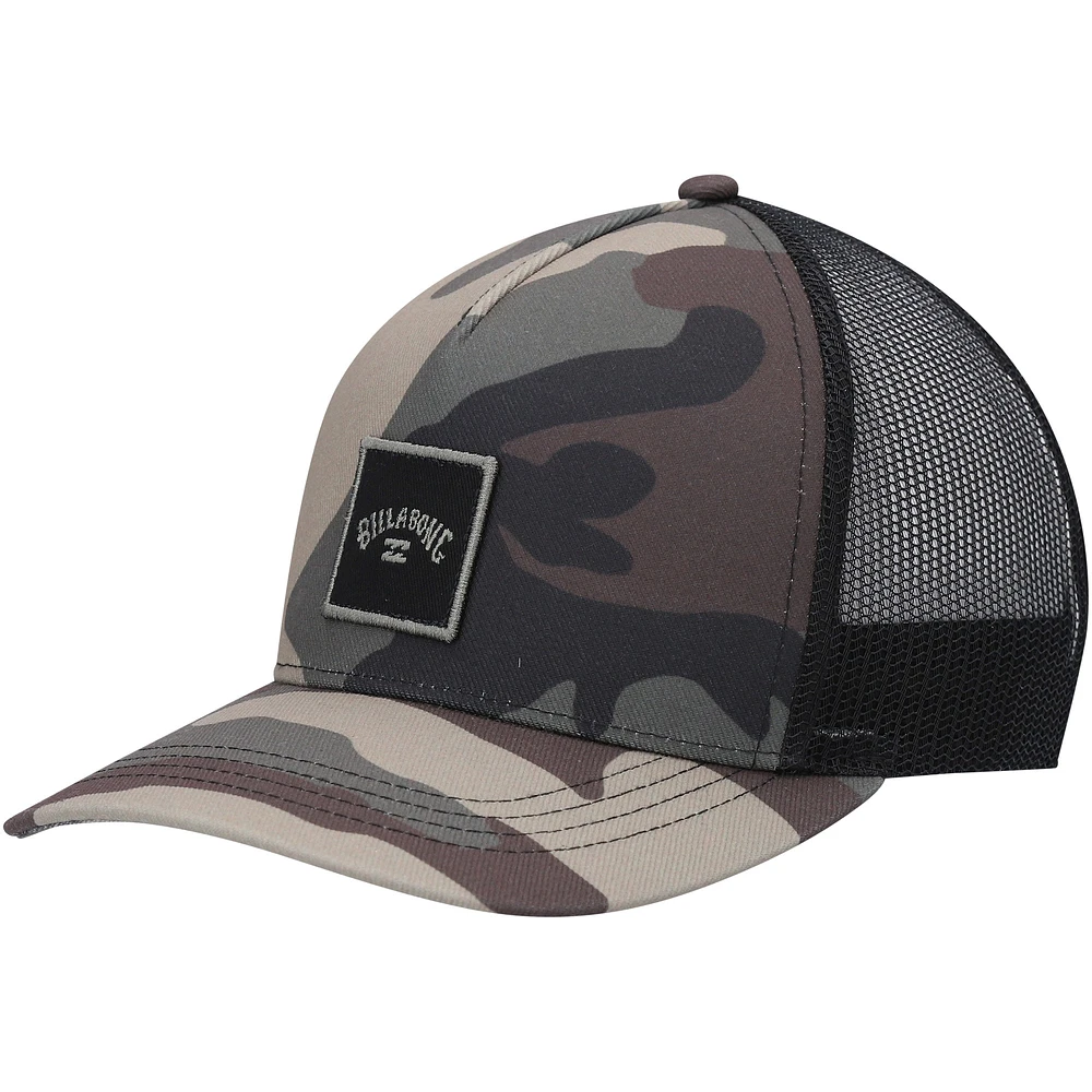 Men's Billabong Camo Stacked Logo Trucker Snapback Hat