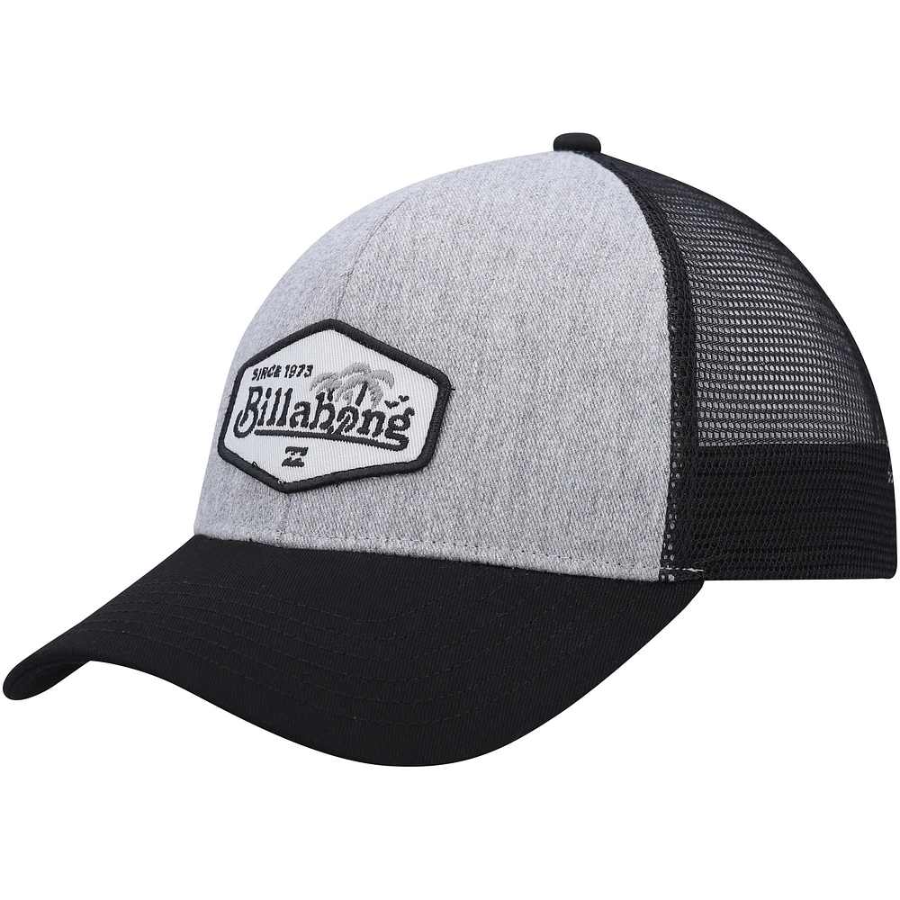 Casquette Snapback réglable Billabong gris chiné/noir pour hommes