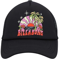 Women's Billabong Black Across Waves Trucker Snapback Hat