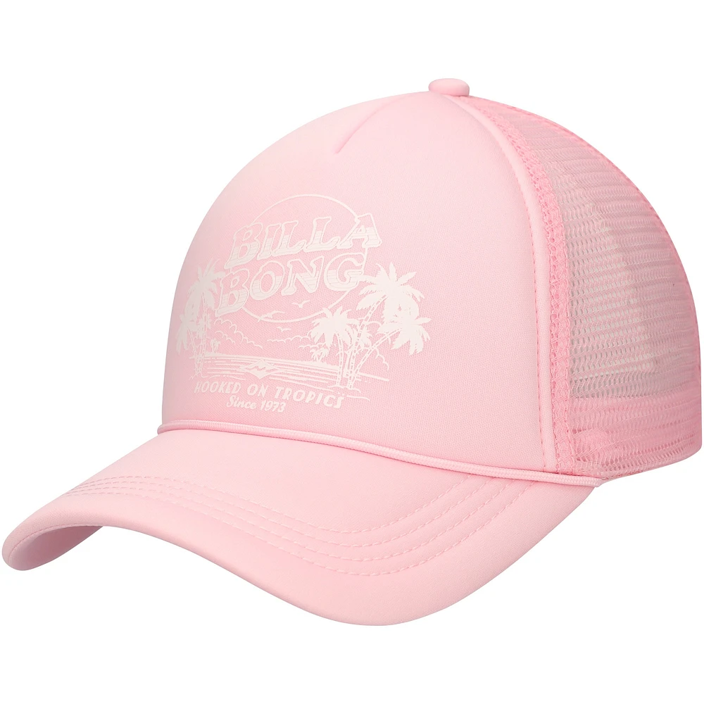 Casquette réglable Billabong Pink Across Waves Trucker pour femme