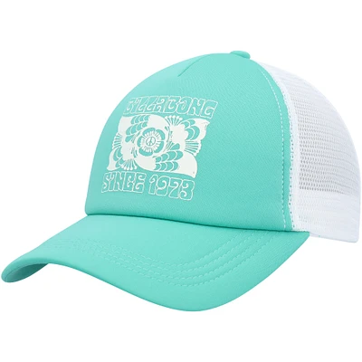 Casquette Snapback de camionneur Billabong bleu sarcelle/blanc Across Waves pour femmes