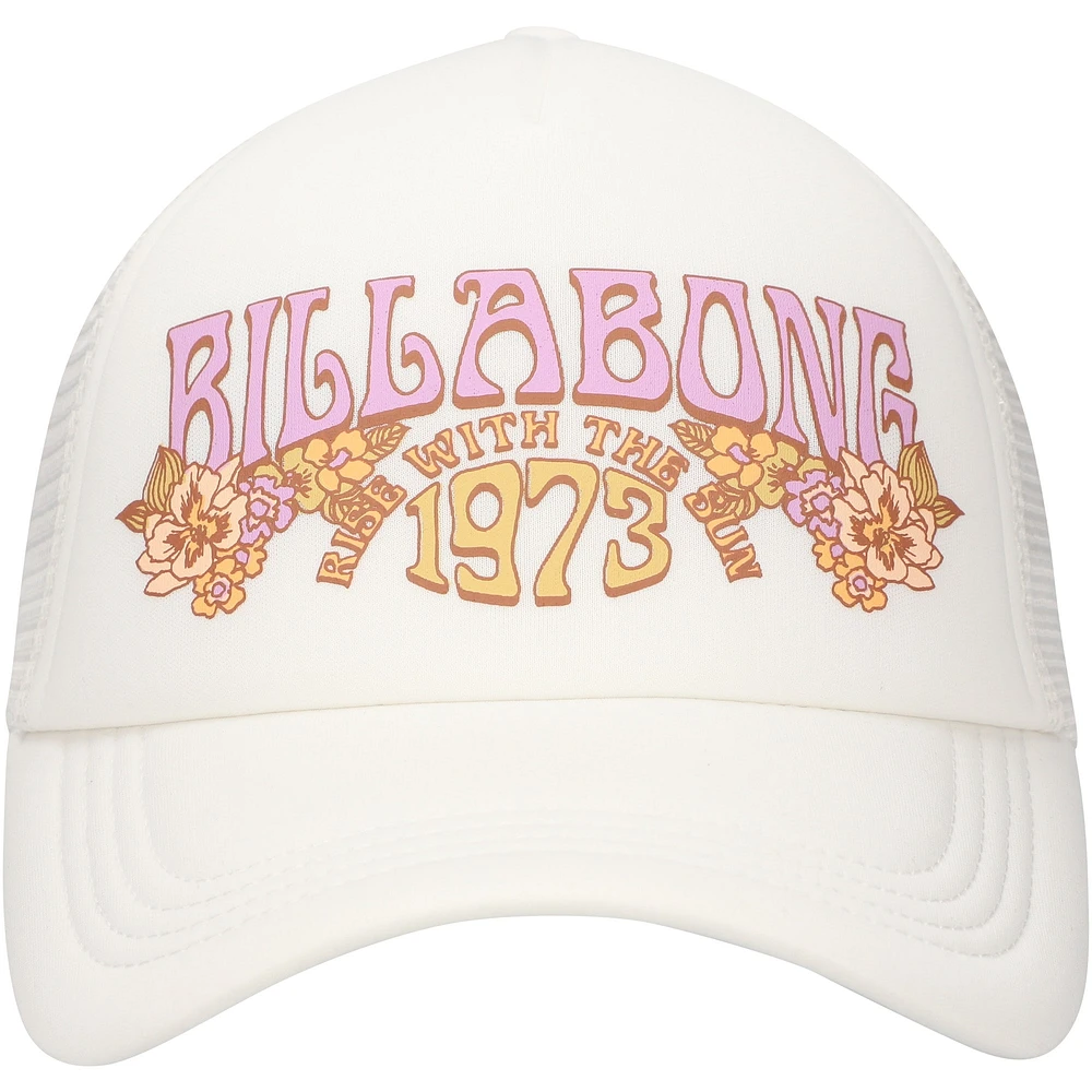 Casquette ajustable Billabong White Across Waves Trucker pour femmes