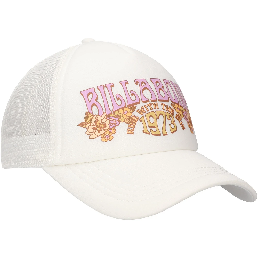 Casquette ajustable Billabong White Across Waves Trucker pour femmes