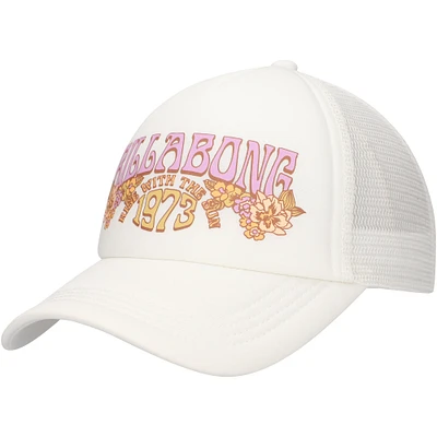 Casquette ajustable Billabong White Across Waves Trucker pour femmes