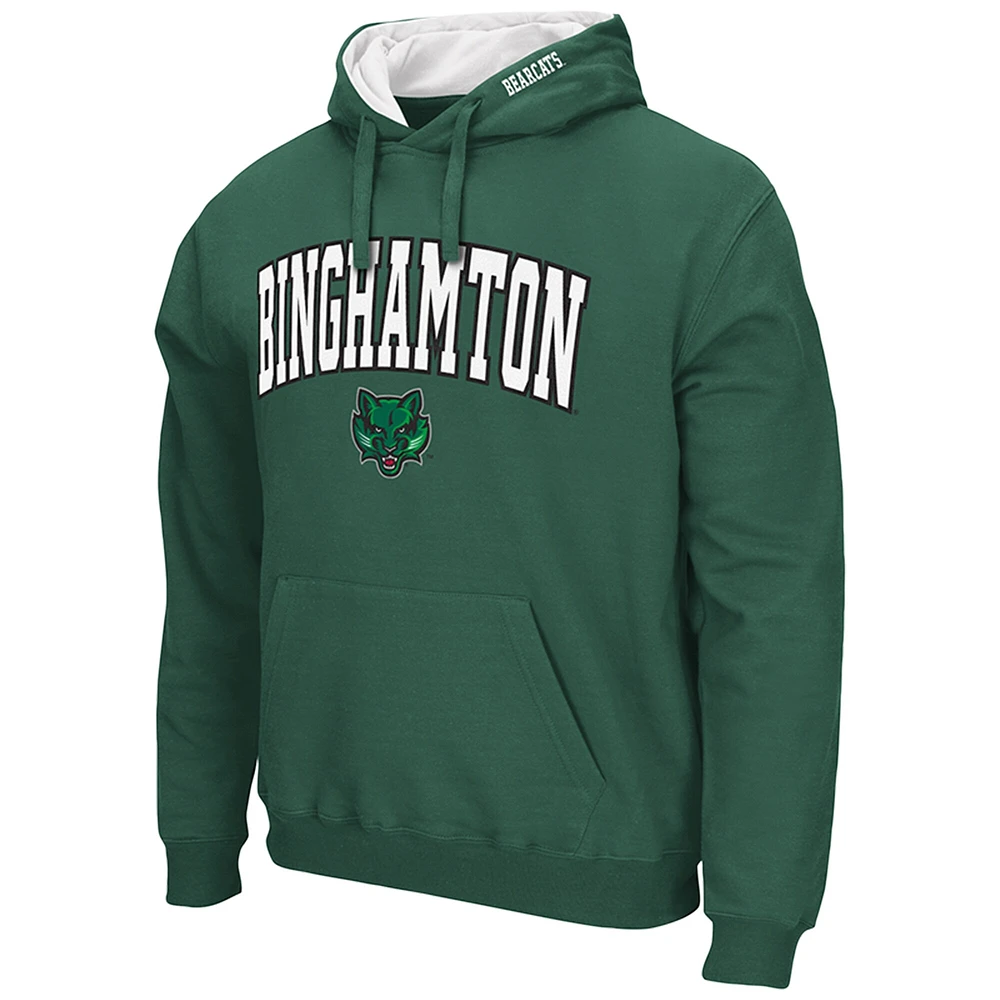 Sweat à capuche vert Colosseum pour hommes, Binghamton Bearcats Arch & Logo 3.0