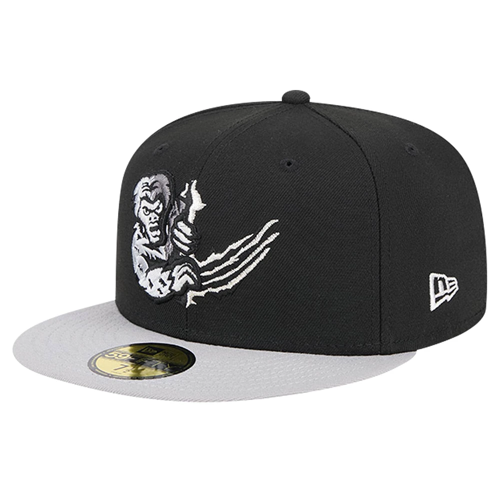 Casquette ajustée 59FIFTY noire Binghamton Rumble Ponies Theme Night Creatures New Era pour hommes