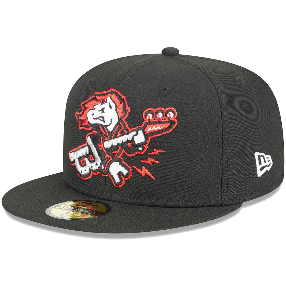 Casquette ajustée New Era pour homme Binghamton Rumble Ponies Soirées à thème Rockin' Horses 59FIFTY