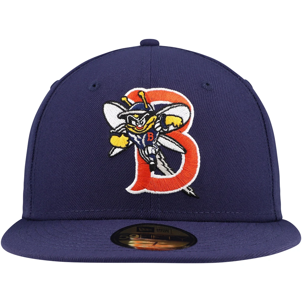 Casquette ajustée 59FIFTY pour la soirée à thème Binghamton Rumble Ponies New Era bleu marine hommes