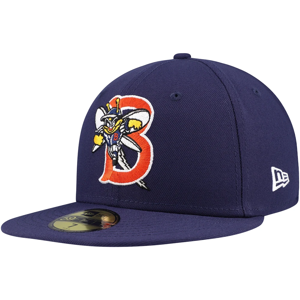 Men's New Era Navy Binghamton Rumble Ponies Theme Night  59FIFTY Fitted Hat